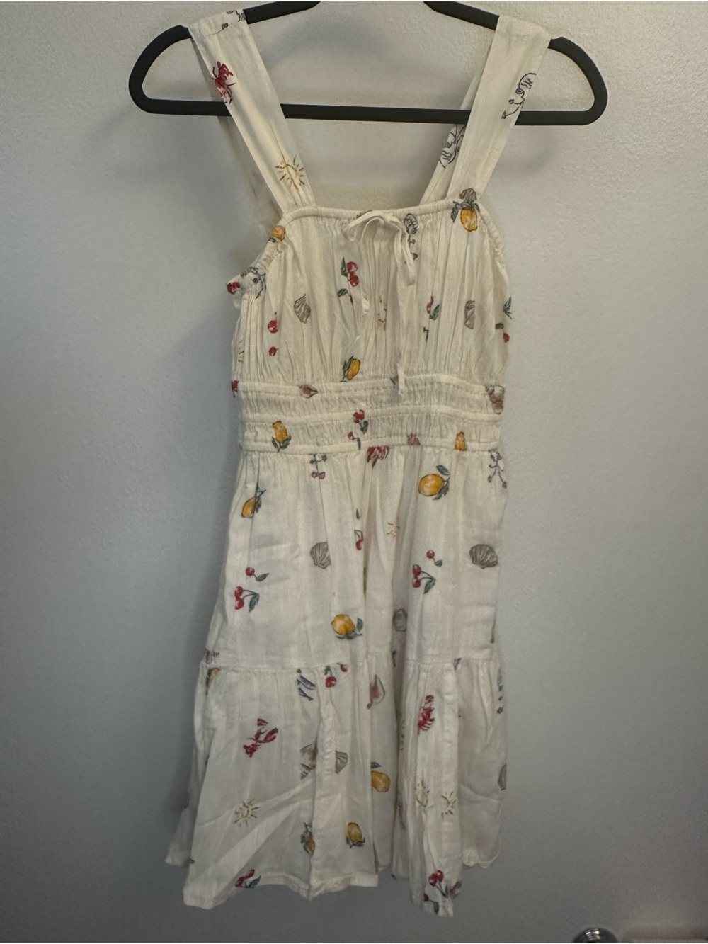 Gap White Floral & Fruit Sundress size small